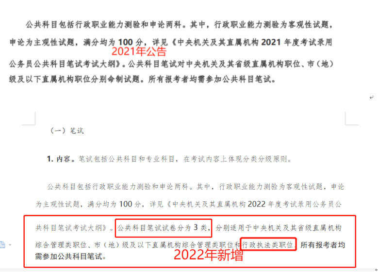 2022年国家公务员考试公告正式发布