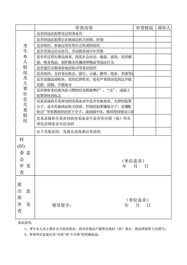 公务员政审查内容深度解析